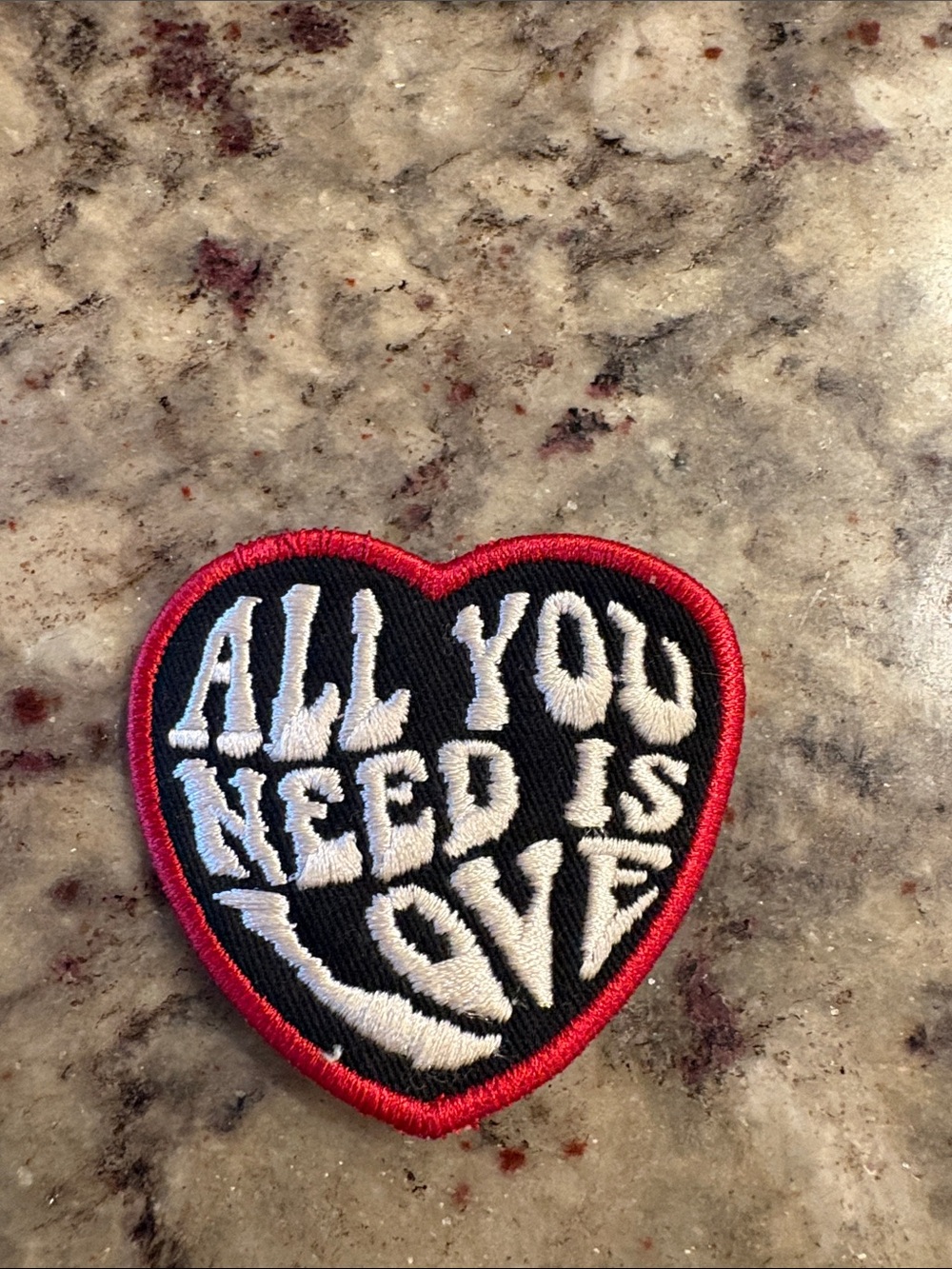 Heart Patch "All You Need Is Love" - Black, White & Red